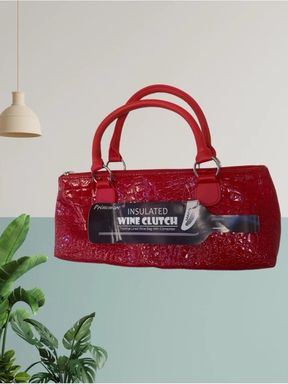 Red Insulated Wine Clutch Bag